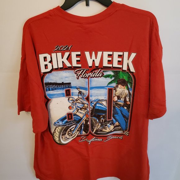 80th Anniversary Bike Week Daytona Beach 2021, short sleeve T-shirt Size 2XL - Picture 8 of 11